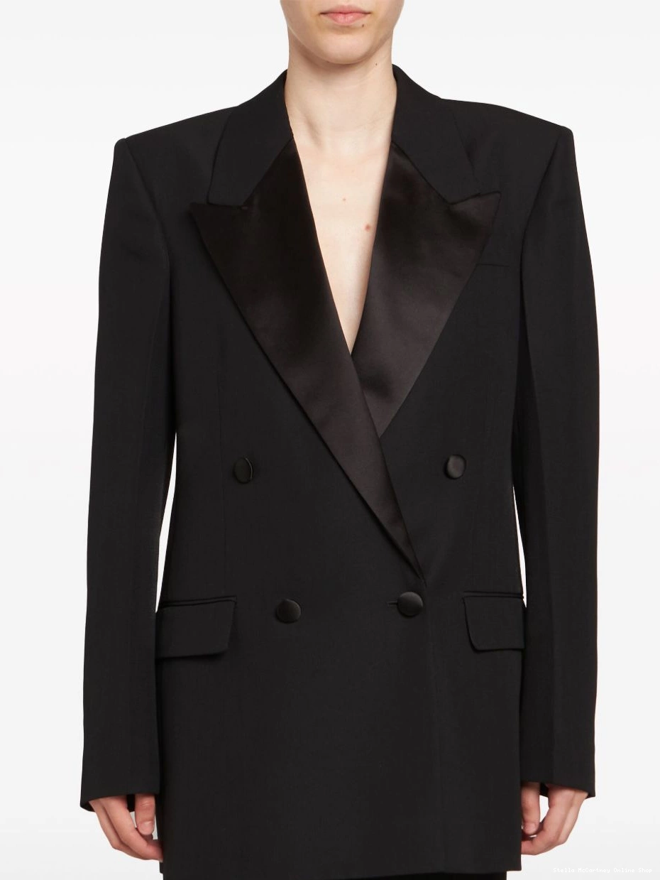 Cheap blazer Stella Women Tuxedo McCartney satin-lapels wool 0806